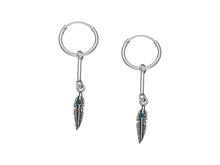 Aros Plata 925 Argolla Pluma 1