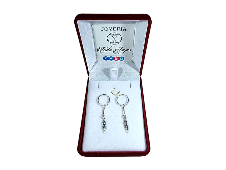 Aros Plata 925 Argolla Pluma 2