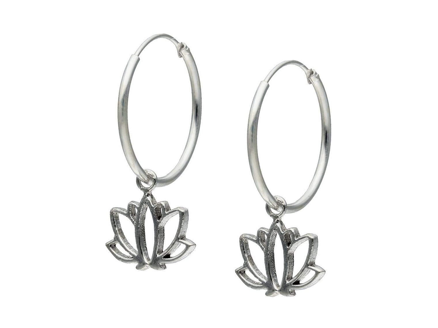 Aros Plata 925 Argolla Flor de Loto 1