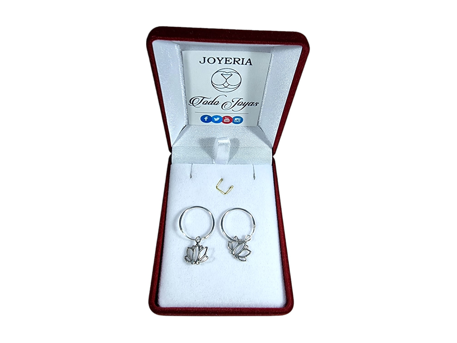 Aros Plata 925 Argolla Flor de Loto 2