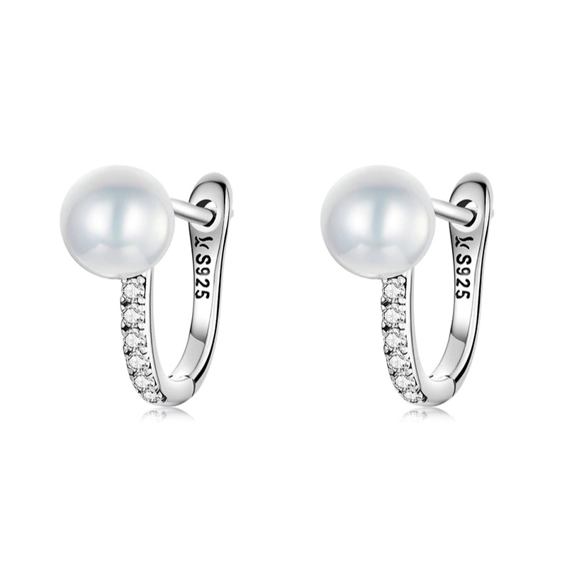 Aros Argolla Gota Perla Shellpearl Plata Fina 925