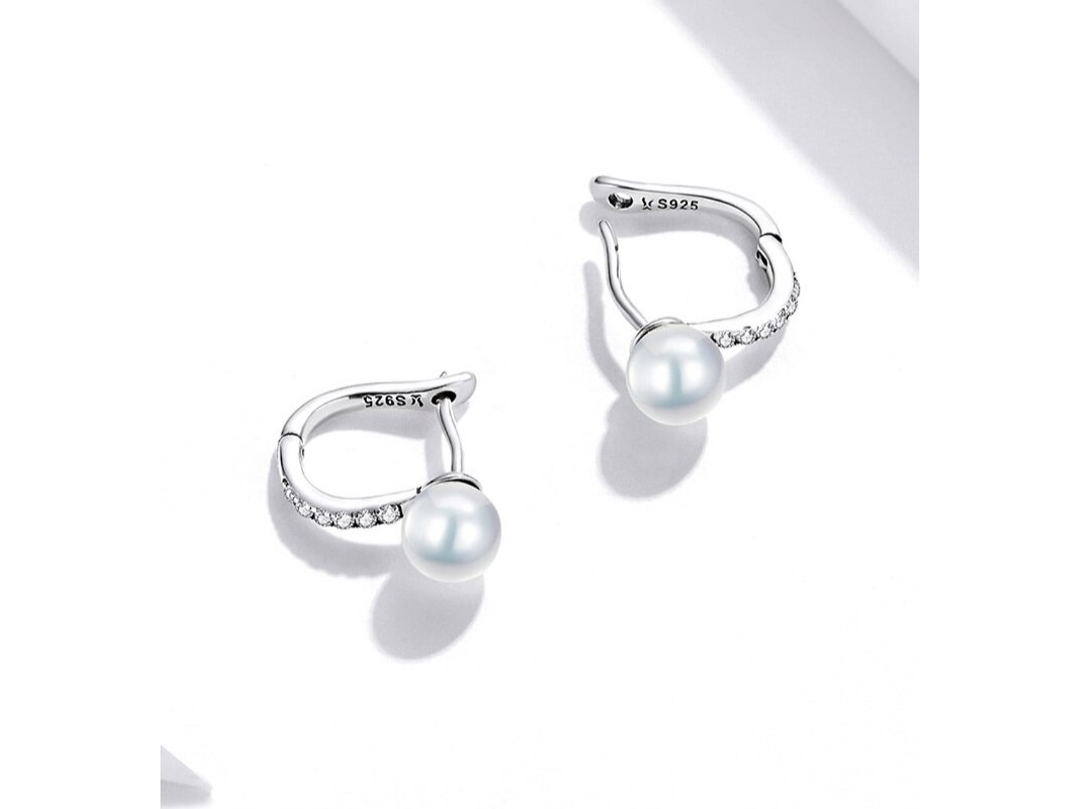 Aros Plata 925 Argolla Perla 5