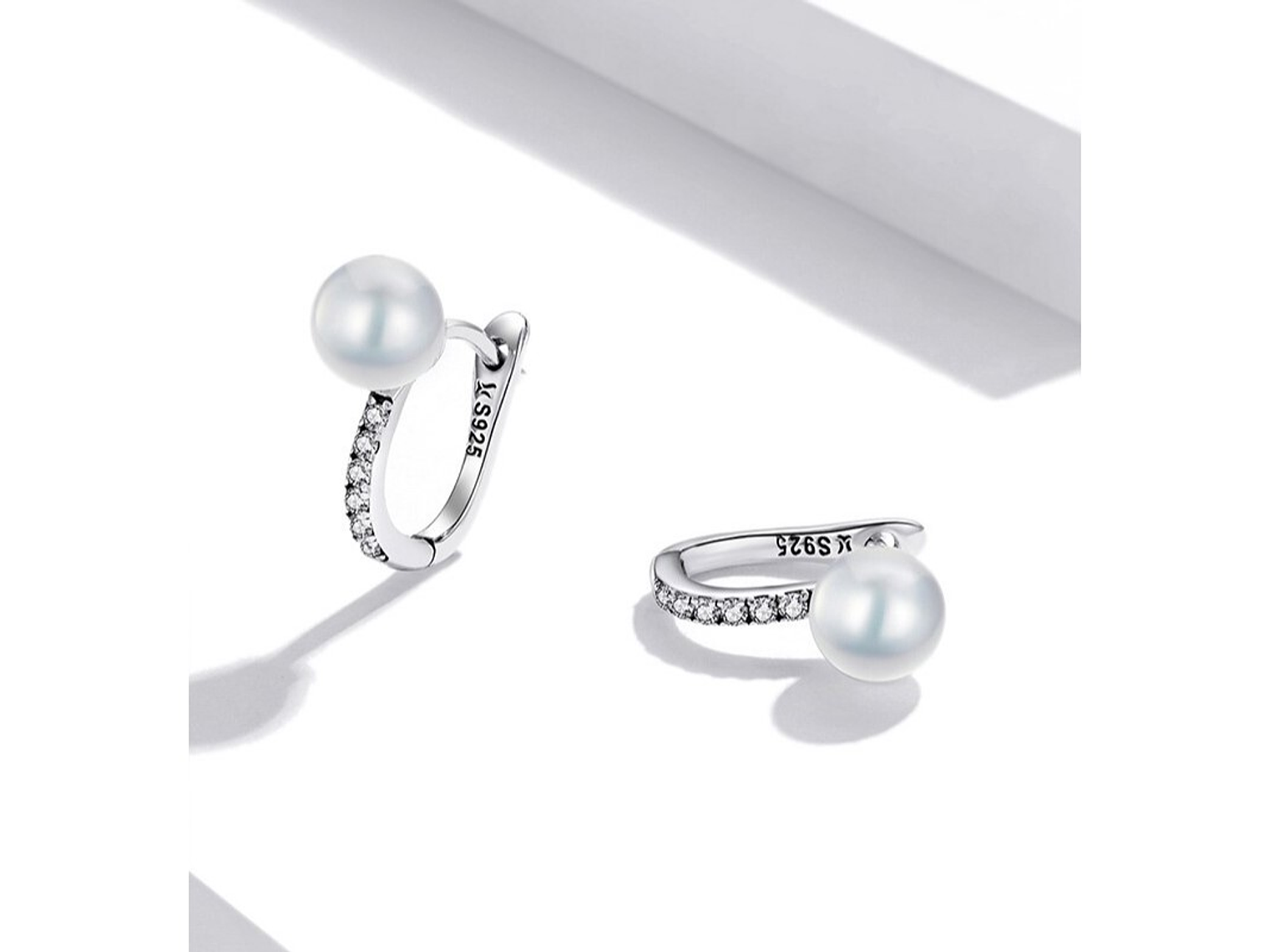 Aros Plata 925 Argolla Perla 6