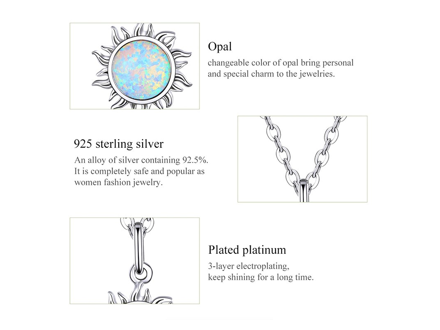 Collar Plata 925 Sol de Opalo 3