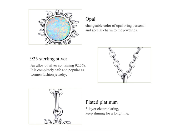 Collar Plata 925 Sol de Opalo 3