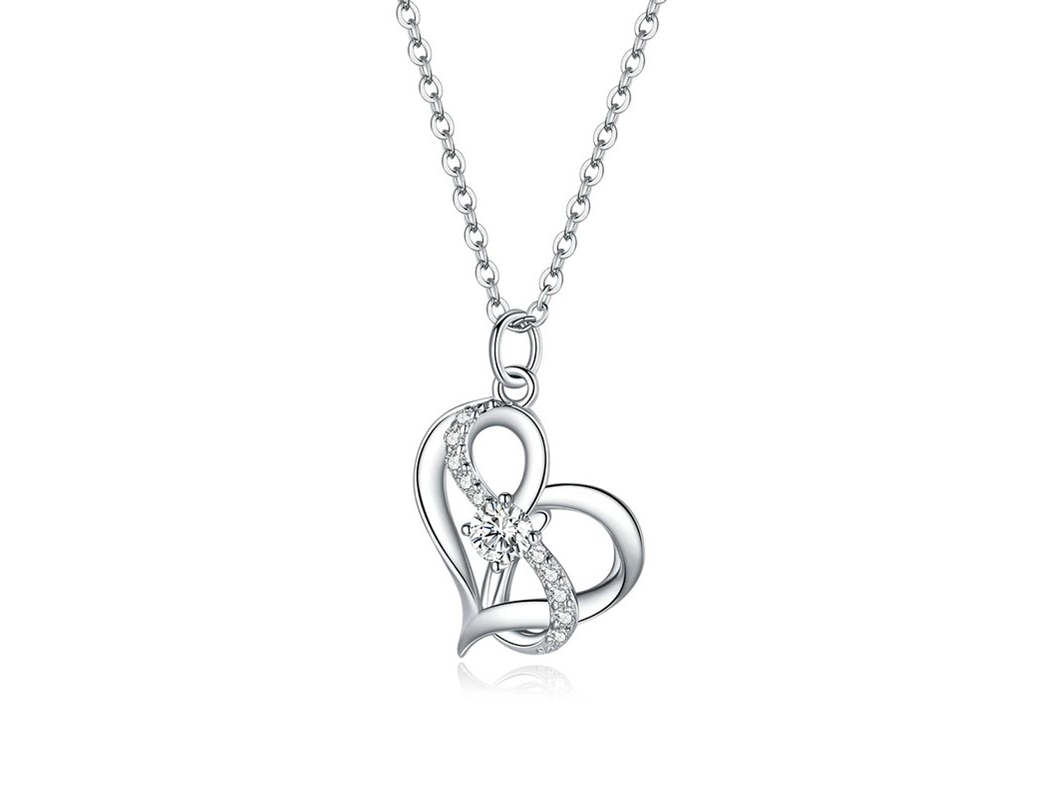 Collar Plata 925 Corazon Infinito Entrelazado 1