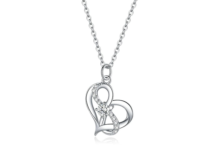 Collar Plata 925 Corazon Infinito Entrelazado 1