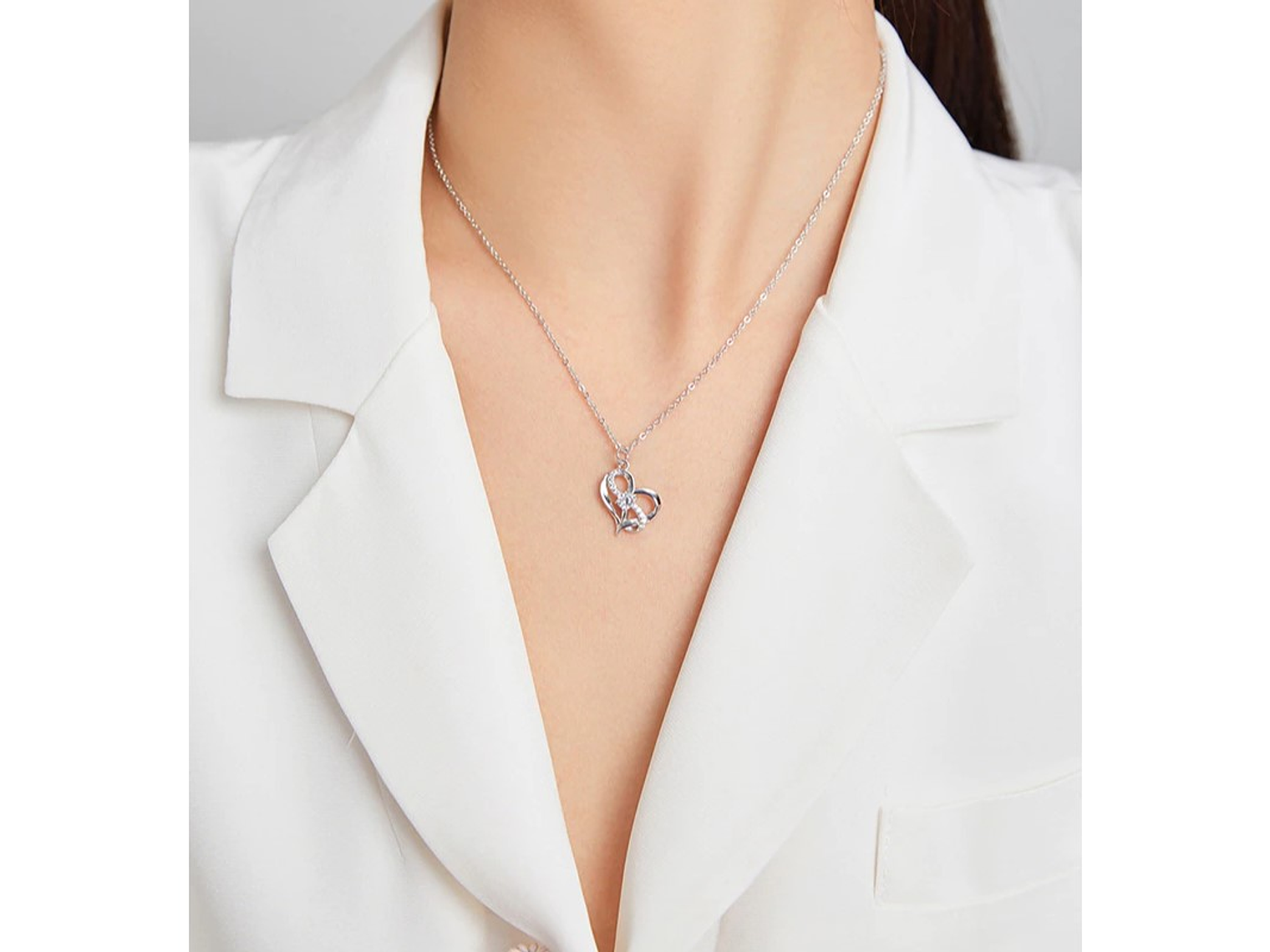 Collar Plata 925 Corazon Infinito Entrelazado 4