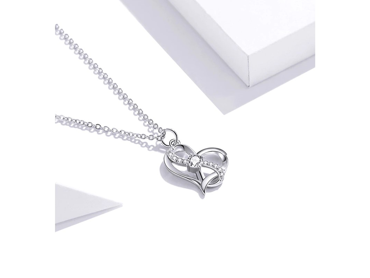 Collar Plata 925 Corazon Infinito Entrelazado 6