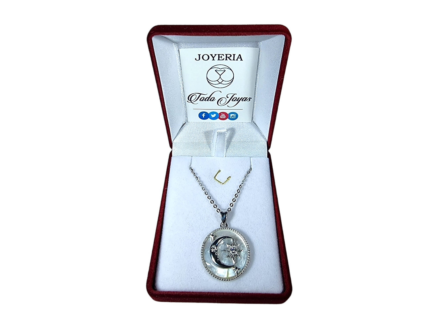 Collar Plata 925 Luna Sol y Estrella Nacar 2