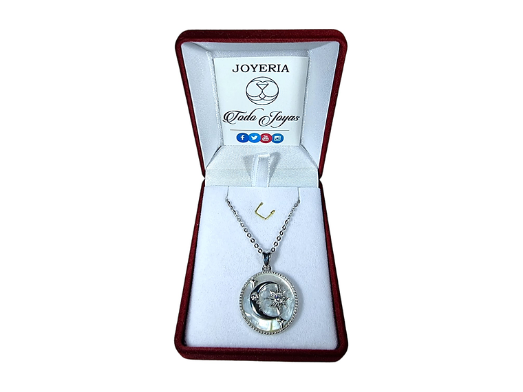 Collar Plata 925 Luna Sol y Estrella Nacar 2