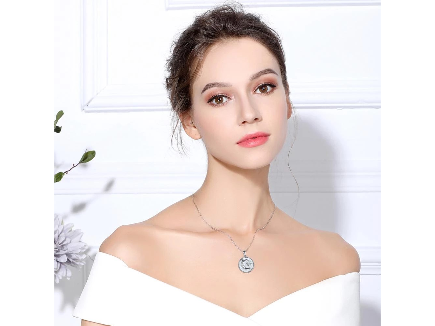 Collar Plata 925 Luna Sol y Estrella Nacar 4