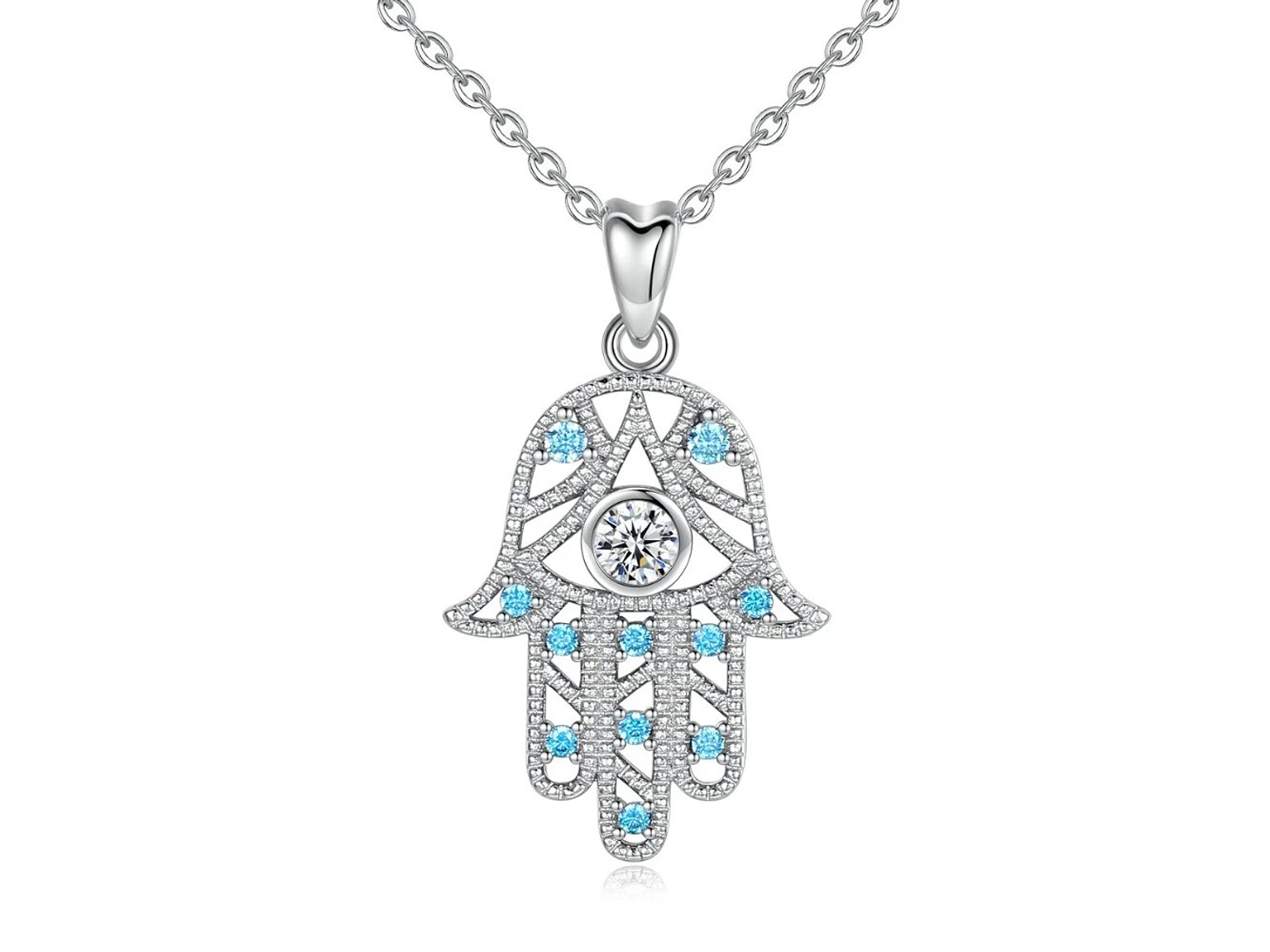 Collar Plata 925 Mano de Fatima Hamsa 1