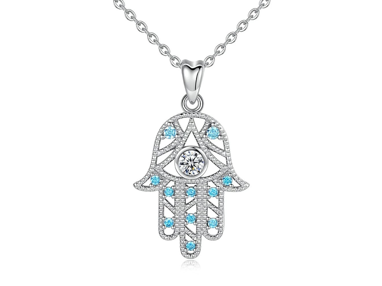 Collar Plata 925 Mano de Fatima Hamsa 1