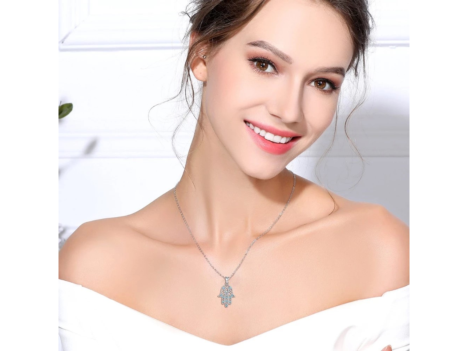 Collar Plata 925 Mano de Fatima Hamsa 5