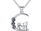 Collar Plata 925 Gatitos en Luna - Miniatura 1