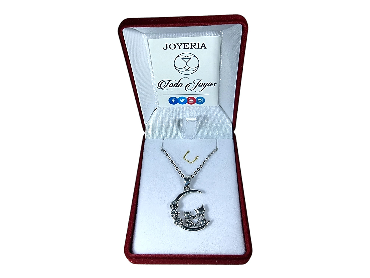 Collar Plata 925 Gatitos en Luna 2