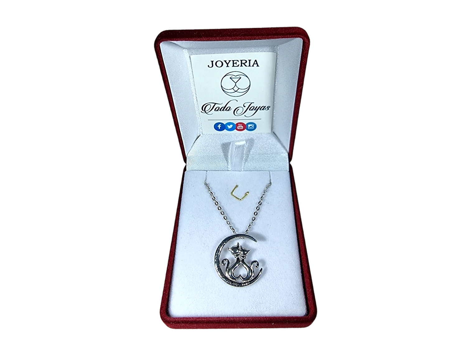 Collar Plata 925 Gatitos en Luna Tres Mil 2