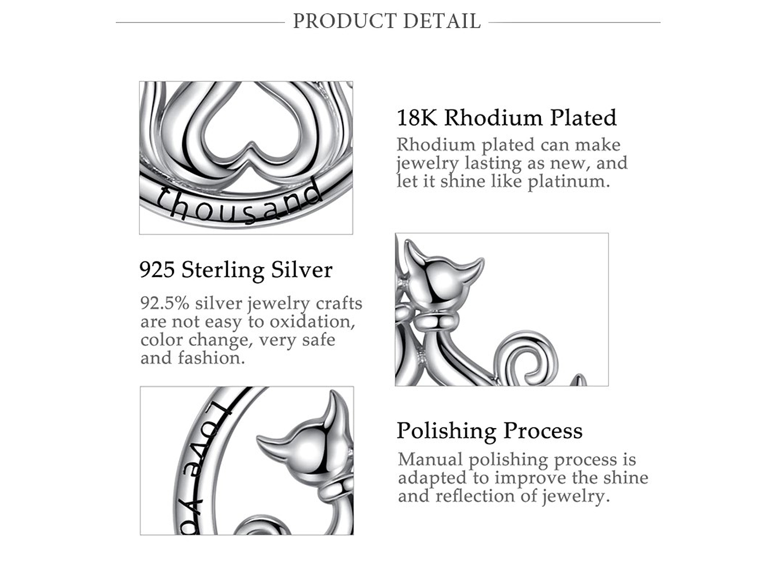 Collar Plata 925 Gatitos en Luna Tres Mil 3