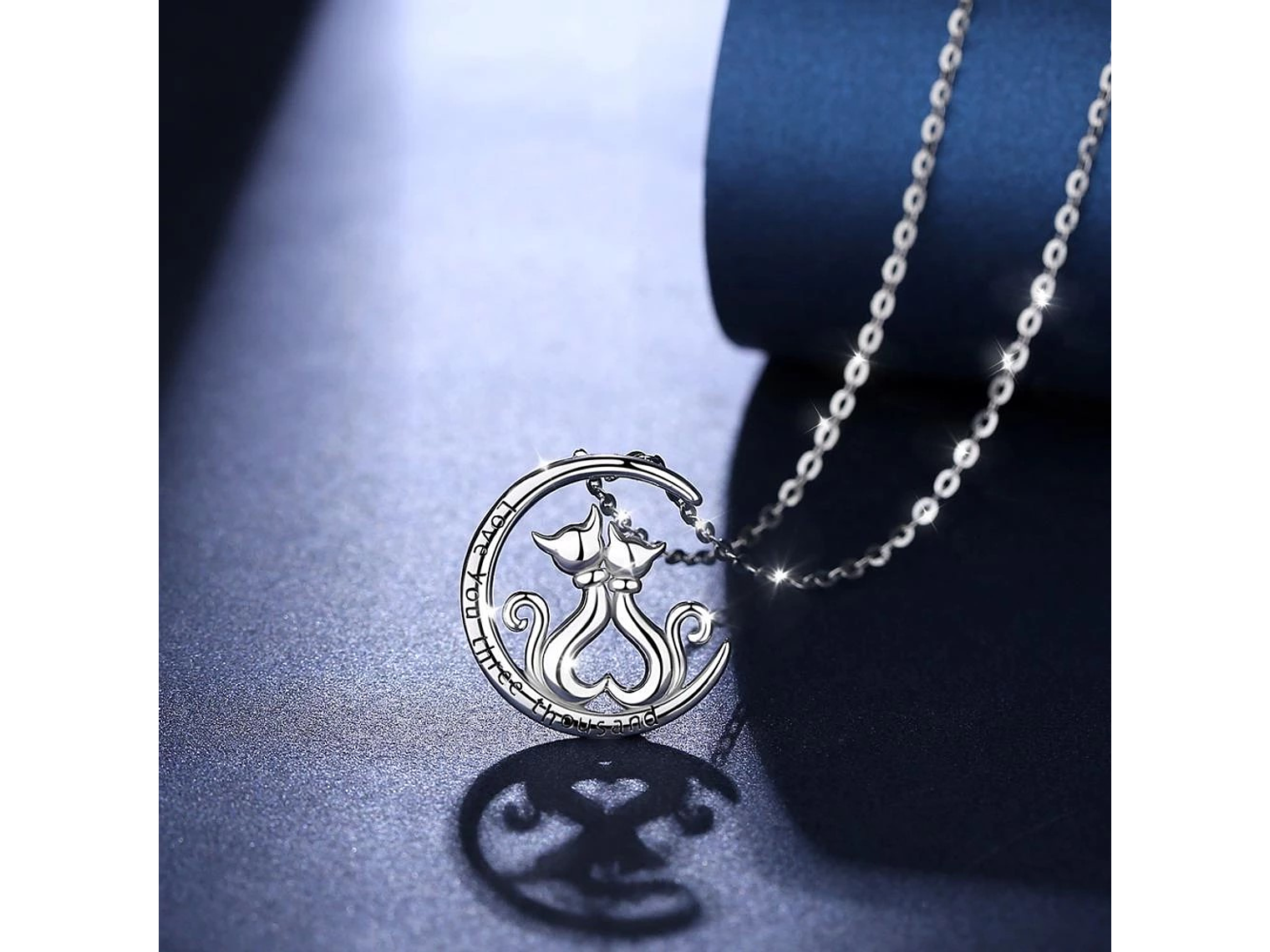 Collar Plata 925 Gatitos en Luna Tres Mil 4