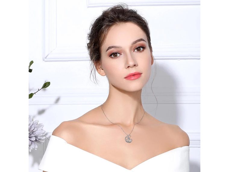 Collar Plata 925 Gatitos en Luna Tres Mil 5