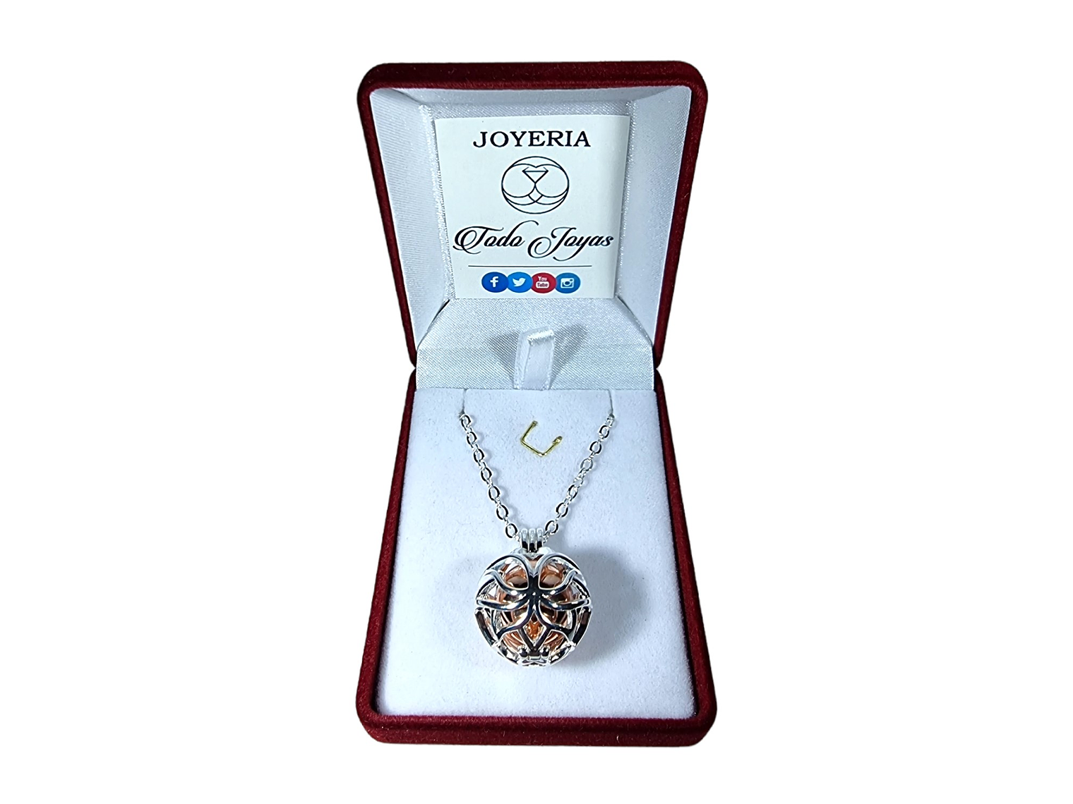 Collar Urna Cenizas Flor de Loto Plateado 2