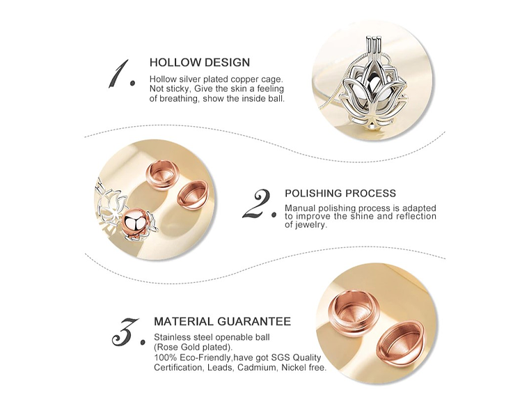 Collar Urna Cenizas Flor de Loto Plateado 3