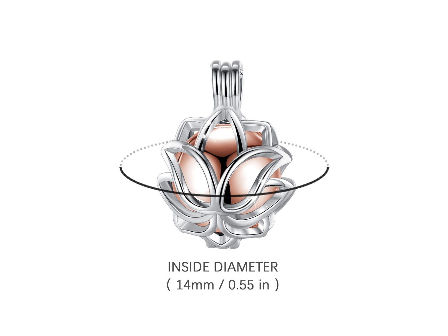 Collar Urna Cenizas Flor de Loto Plateado 7