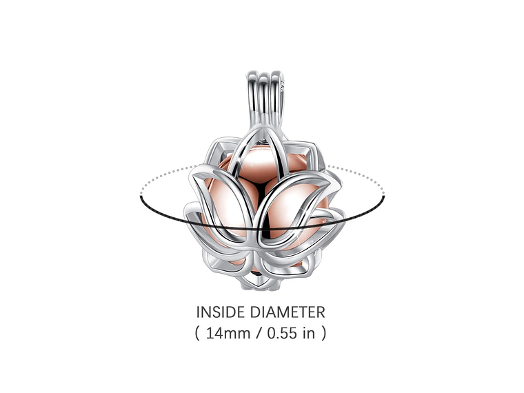 Collar Urna Cenizas Flor de Loto Plateado 7