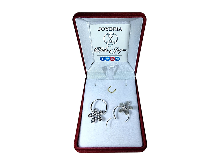 Aros Plata 925 Argolla Flor Facetada 2