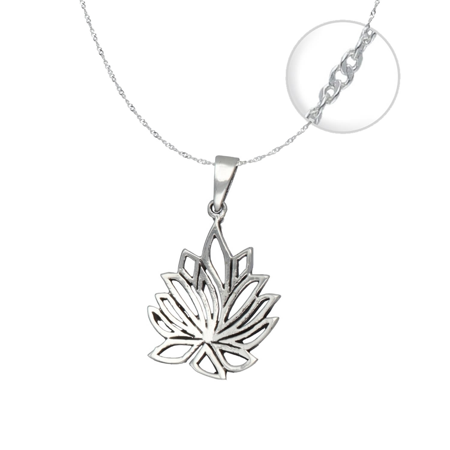 Collar Flor De Loto Plata S925
