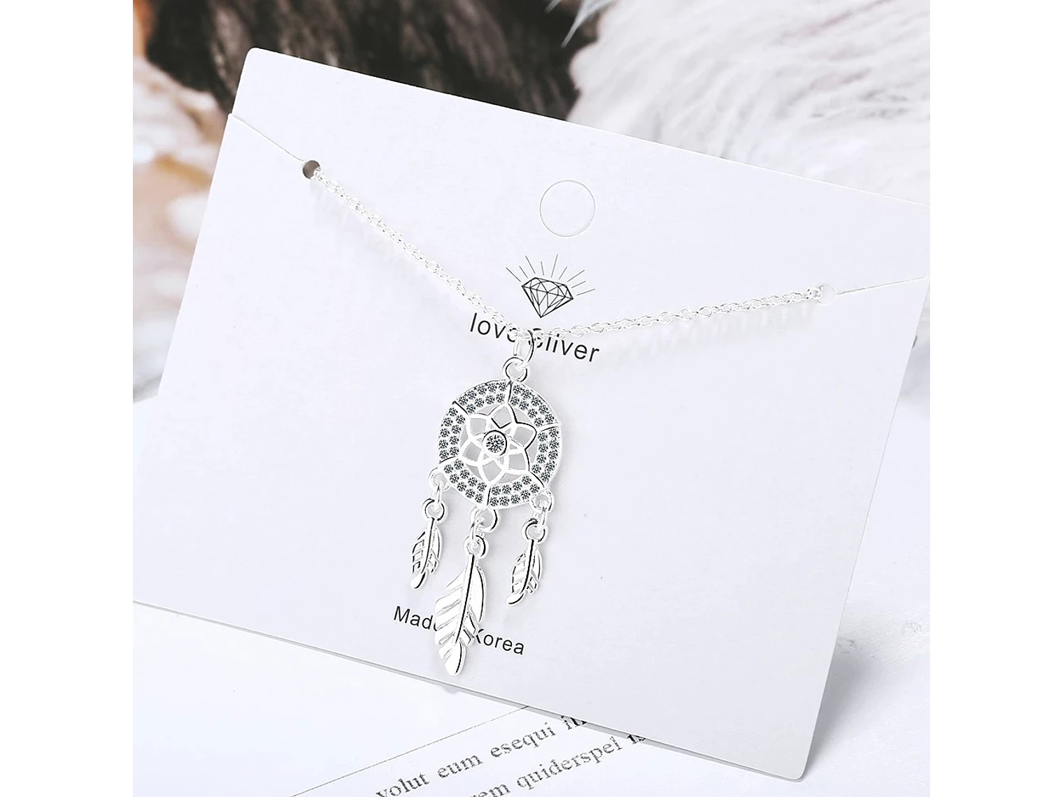 Collar Atrapa Sueño Circones Plateado 3