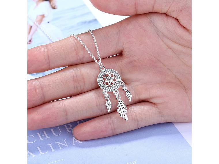 Collar Atrapa Sueño Circones Plateado 6