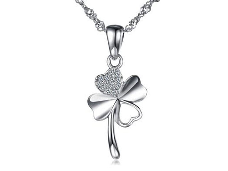 Collar Trebol de La Suerte Circones Plateado 1