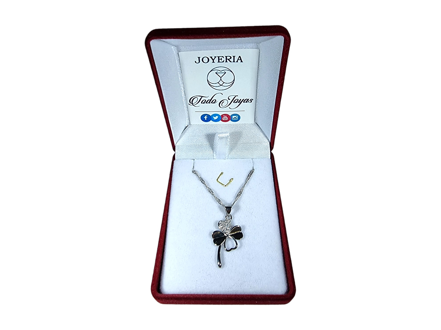 Collar Trebol de La Suerte Circones Plateado 2