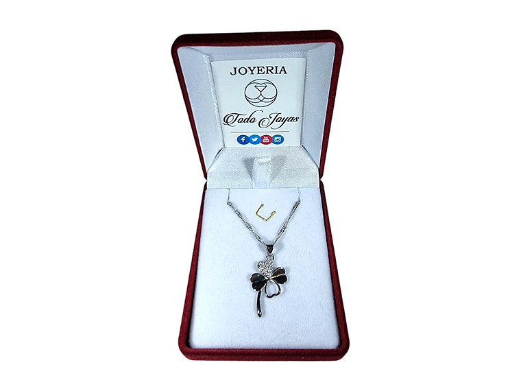 Collar Trebol de La Suerte Circones Plateado 2