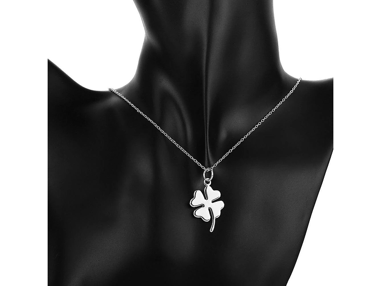 Collar Trebol de La Suerte Plateado 4