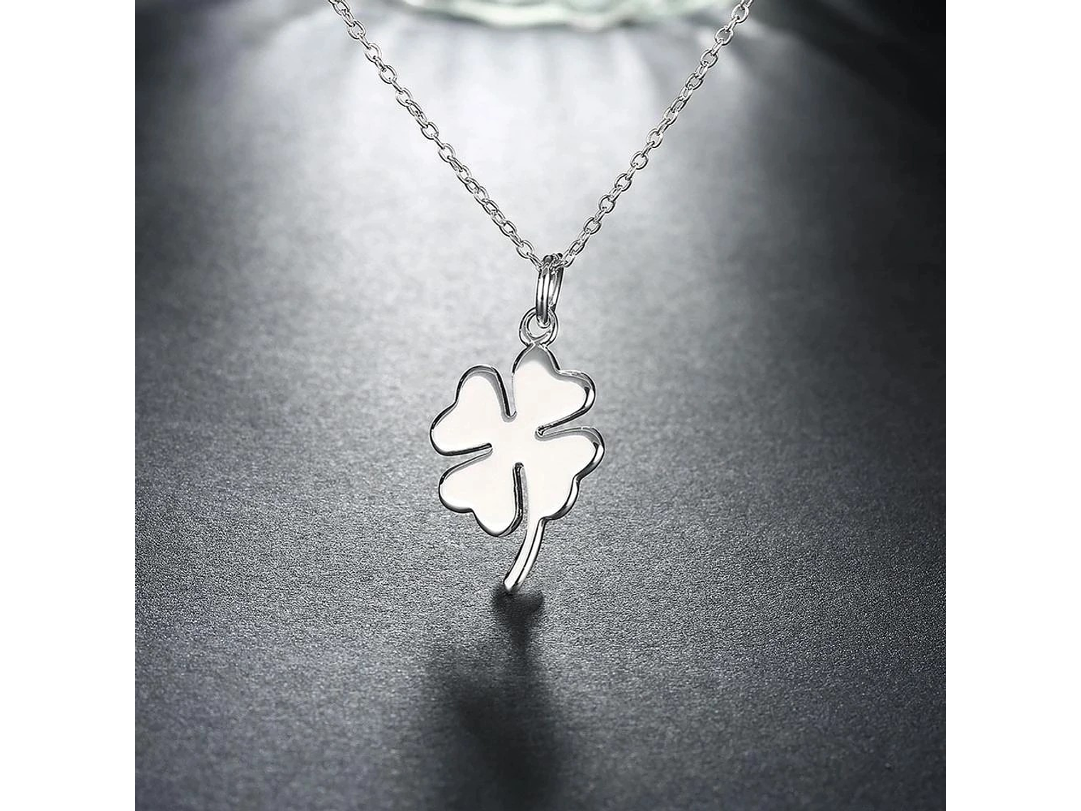 Collar Trebol de La Suerte Plateado 5