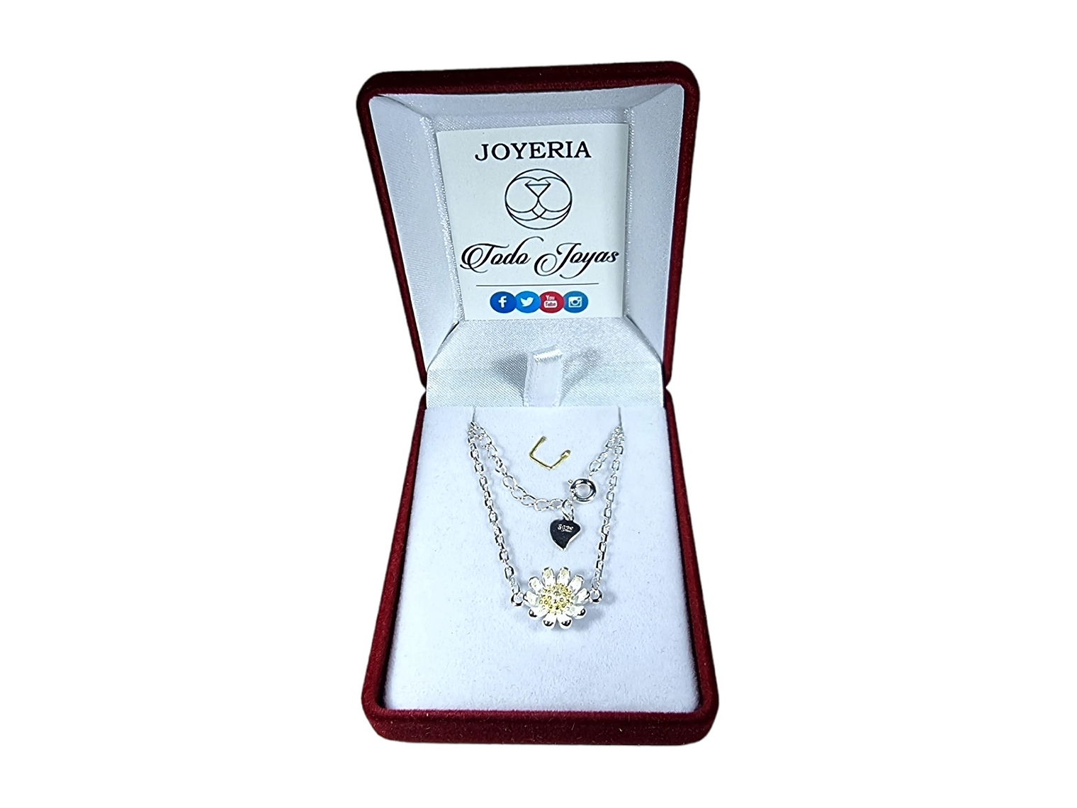 Pulsera Flor Margarita Ajustable Plateada 2