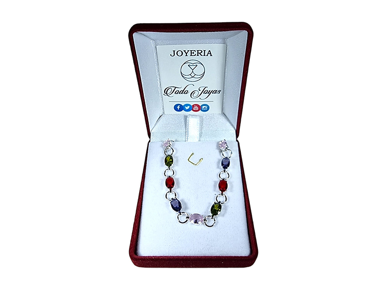 Pulsera Circones Multicolor Plateada 2