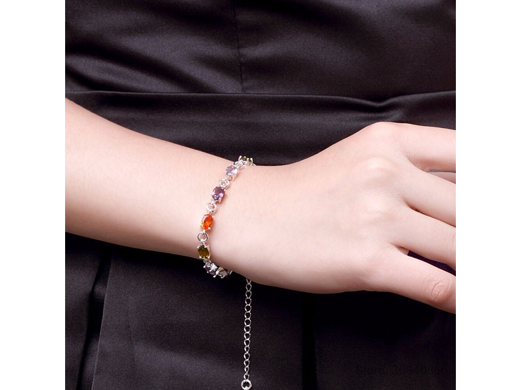 Pulsera Circones Multicolor Plateada 4