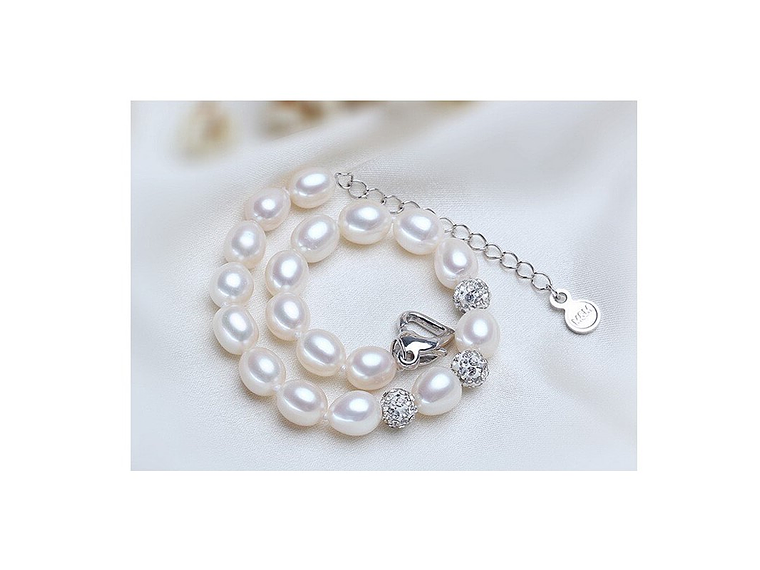 Pulsera Plata 925 Perlas Cultivadas Blancas  5