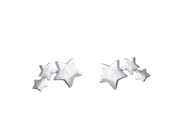 Aros Triple Estrella Plateada 1