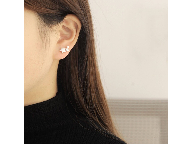 Aros Triple Estrella Plateada 5