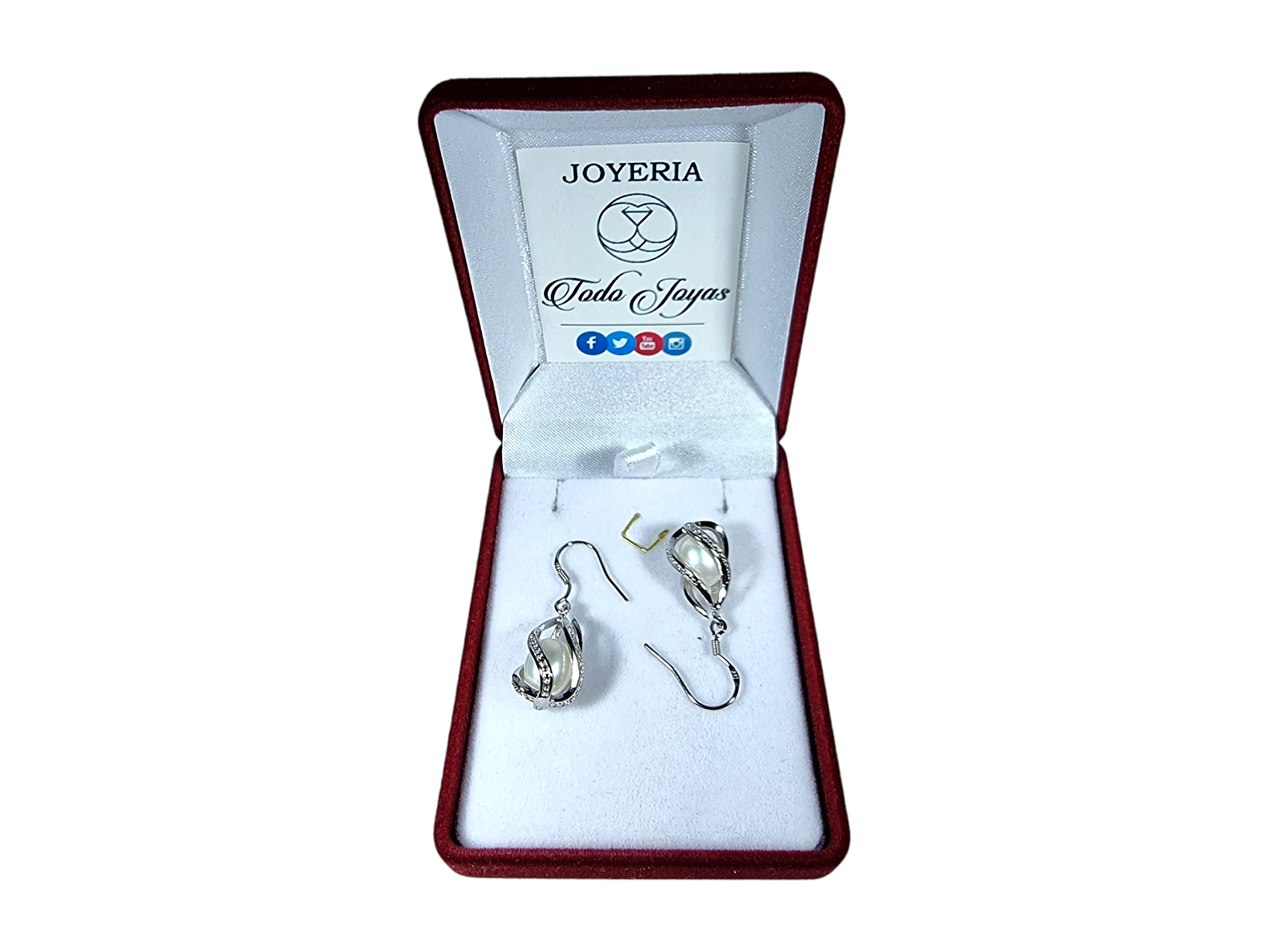 Aros Plata 925 Perla Cultivada Gota 2