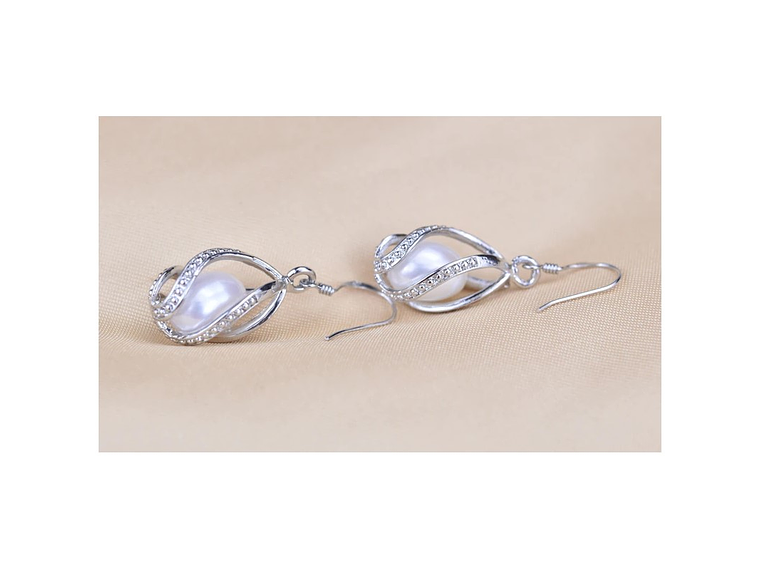 Aros Plata 925 Perla Cultivada Gota 4