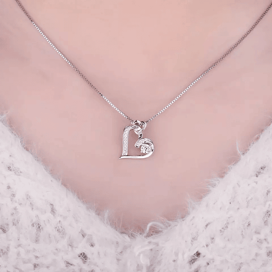 Collar Plata 925 Corazon en Corazon