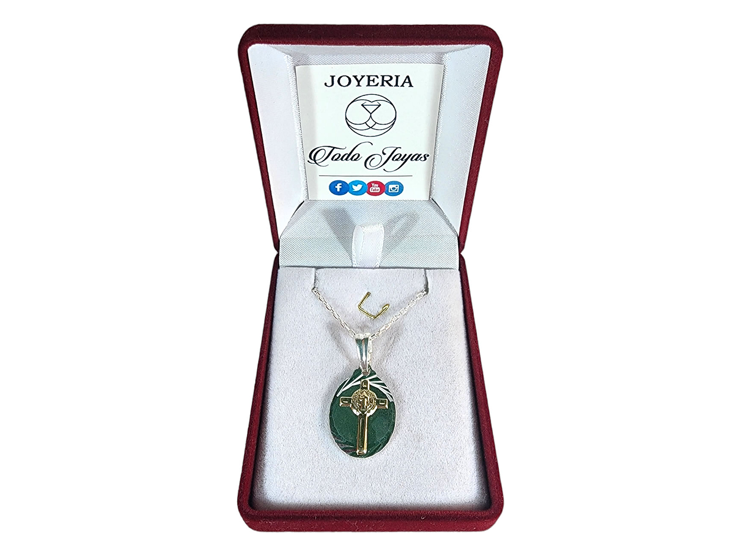 Collar Plata 925 Crucifijo de San Benito 2