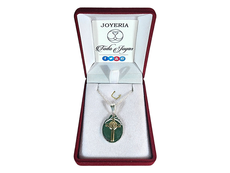 Collar Plata 925 Crucifijo de San Benito 2