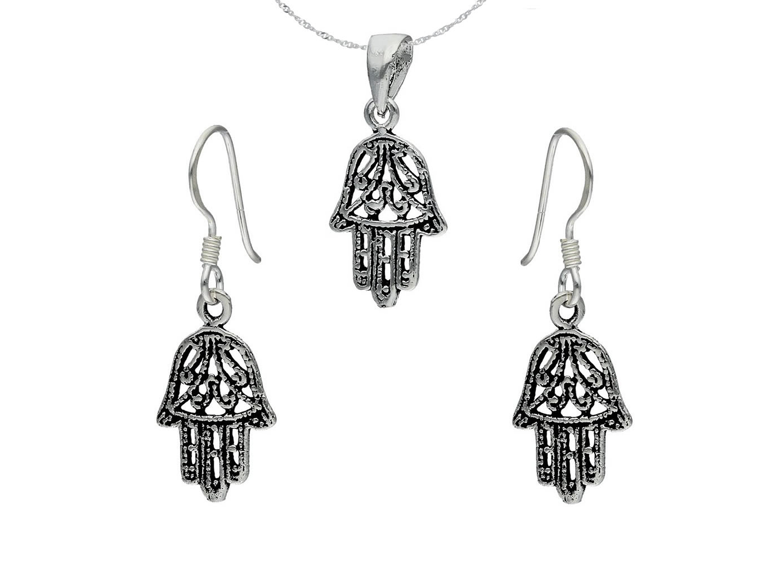 Conjunto Plata 925 Mano de Fatima 1